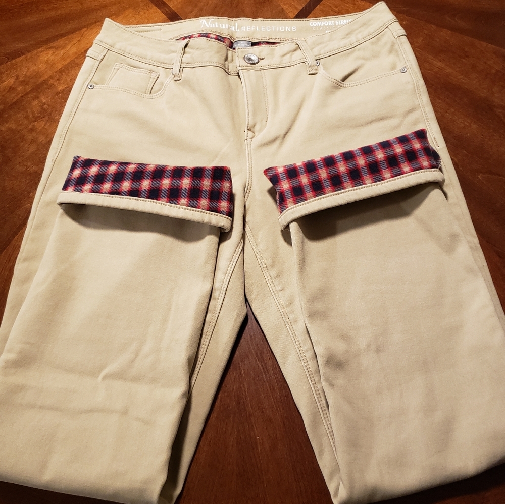 Womens Natural Reflections Fleece Lined Jeans/Khakis